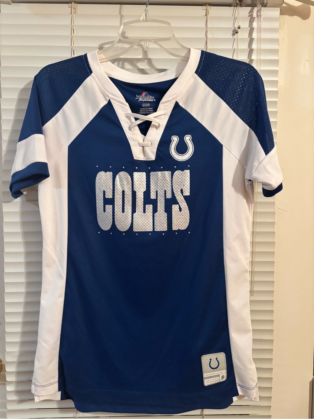 Indianapolis Colts NFL Fan Fashion JERSEY/Shirt by MAJESTIC Womens Size Small